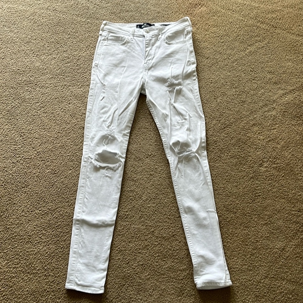 Hollister high rise skinny white jeans